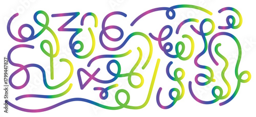 Colorful Abstract Curvy Line Pattern – Rainbow Gradient Swirl Background Design