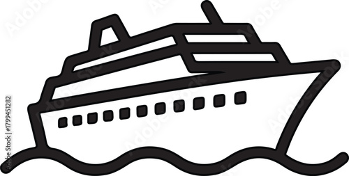 Sinking ship vector icon representing maritime disaster and economic crisis isolated on a black background