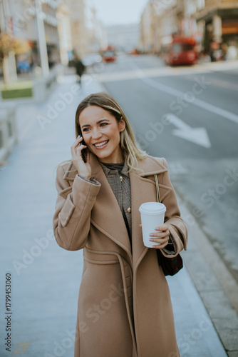 Smiling woman on the street...