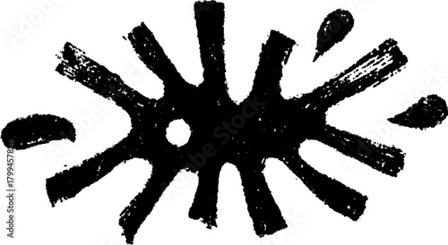 Black splash graphic with modern texture and abstract shape. This unique vector illustration adds a stylish element to creative projects.