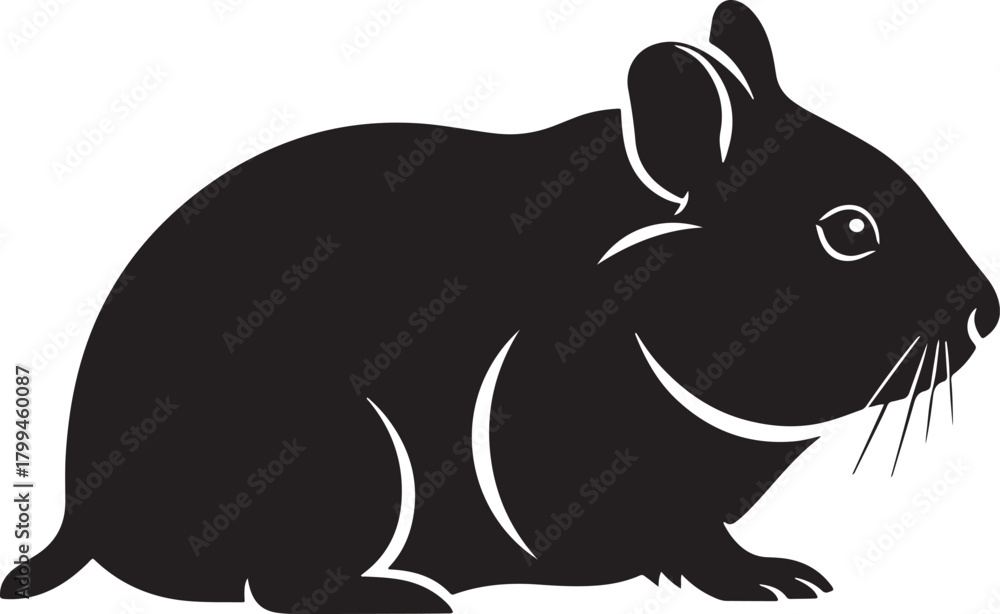 Obraz premium A black rabbit on a white background