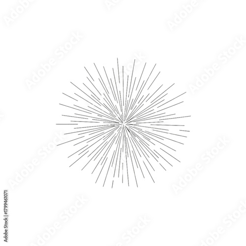 Minimalist Line Art Firework Burst - Vector Icon