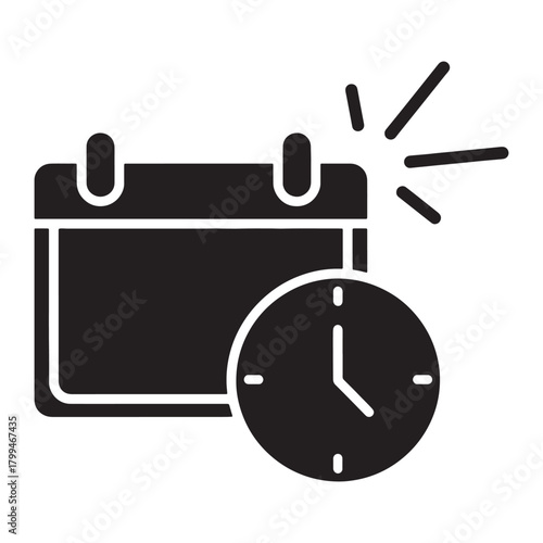 Calendar and clock icon representing time management and deadlines