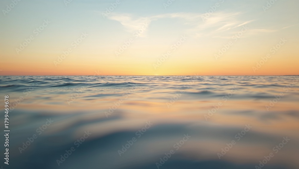 Obraz premium Serene Seascape at Sunset with Soft Waves and Colorful Sky
