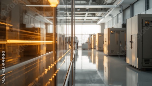 Modern Laboratory Interior with State-of-the-Art Equipment and Cabinets