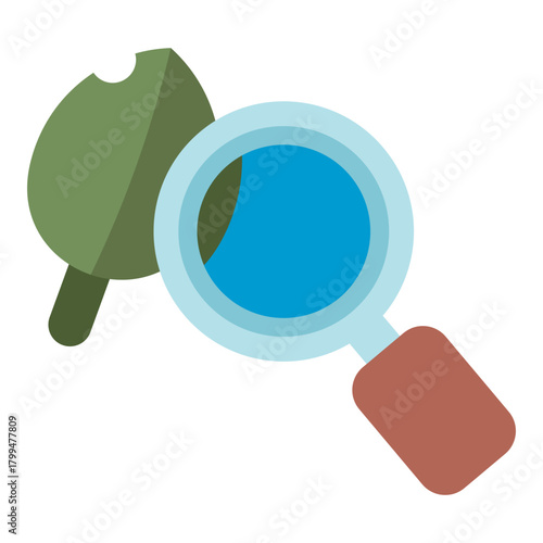 biology research on leaf flat icon