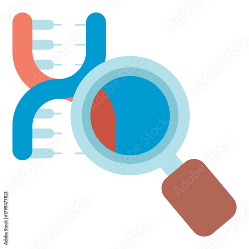 DNA genetic research science flat icon