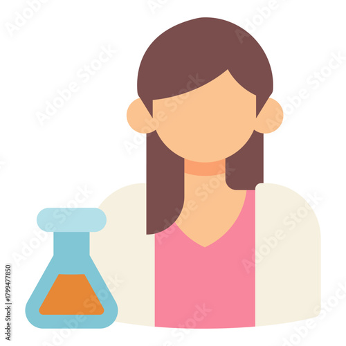 female scientist flat icon