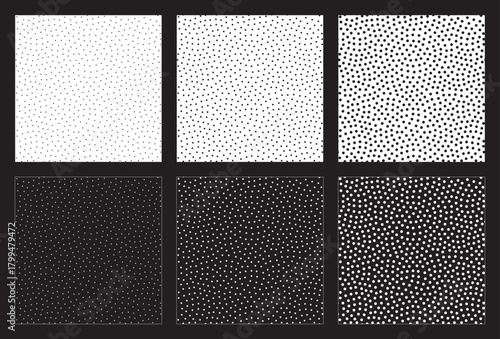Random Dot Pattern: Three Dot Size Variations in Black and White