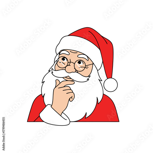 Santa Claus icon wearing reading glasses