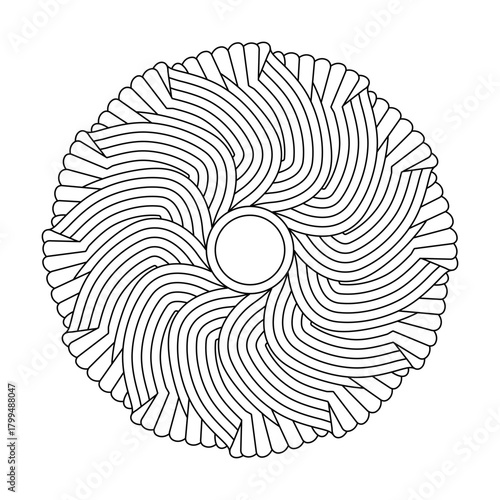 Calm garden inspired mandala coloring book page