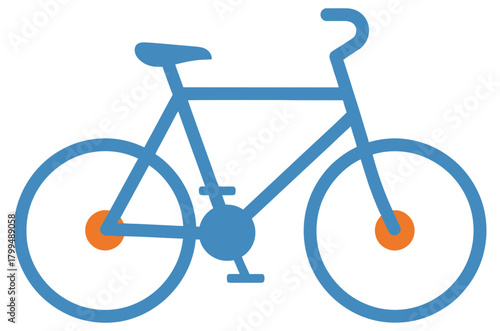 Blue bicycle isolated on, representing transportation, fitness, and ecofriendly lifestyle