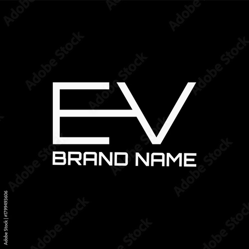 EV letter initial logo design