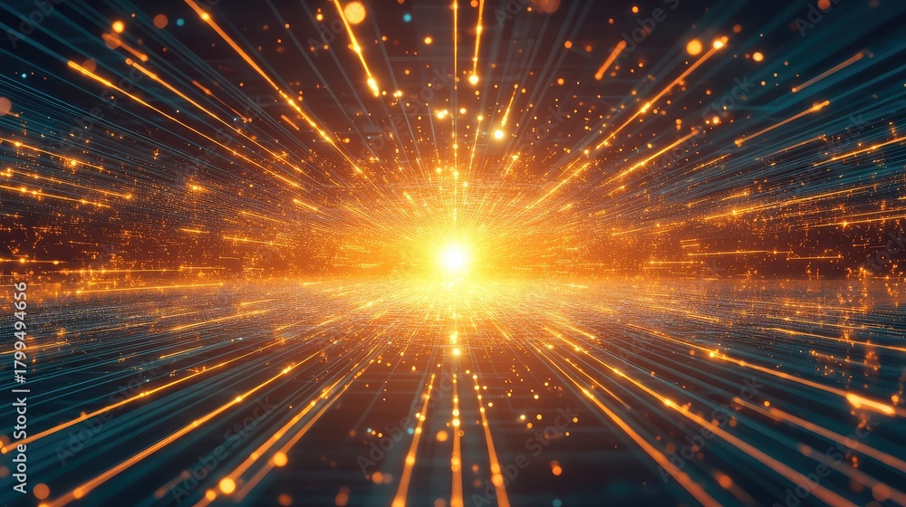 Naklejka premium Digital data sending through high speed network tunnel