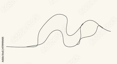 Abstract minimalist wavy line graphic design element for a modern aesthetic