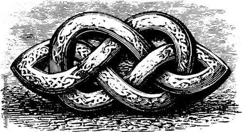 Engraving of an intricate pattern. Antique hand-drawn silhouette design with decorative lines and retro texture, vector illustration.