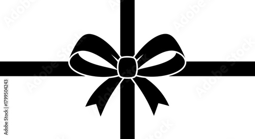 Black Bow Ribbon Gift Wrap Decoration