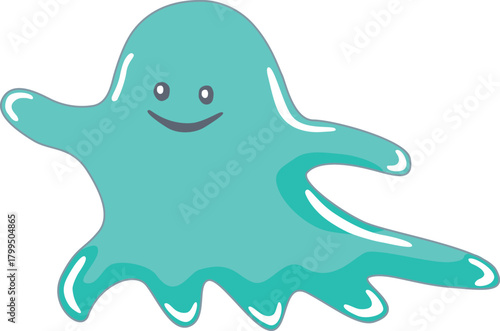 走っているスライムのキャラクターイラスト