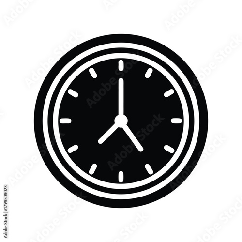Minimalist Wall Clock Icon, Representing Time, Punctuality, and Schedules. A Simple and Clear Design for Time Management and Business Concepts