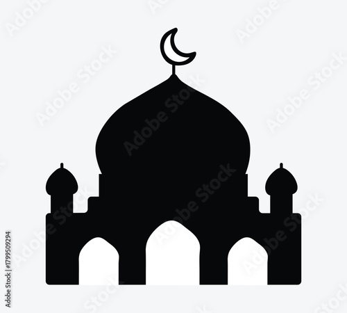 Islamic Temple Icon Vector Shape Sign