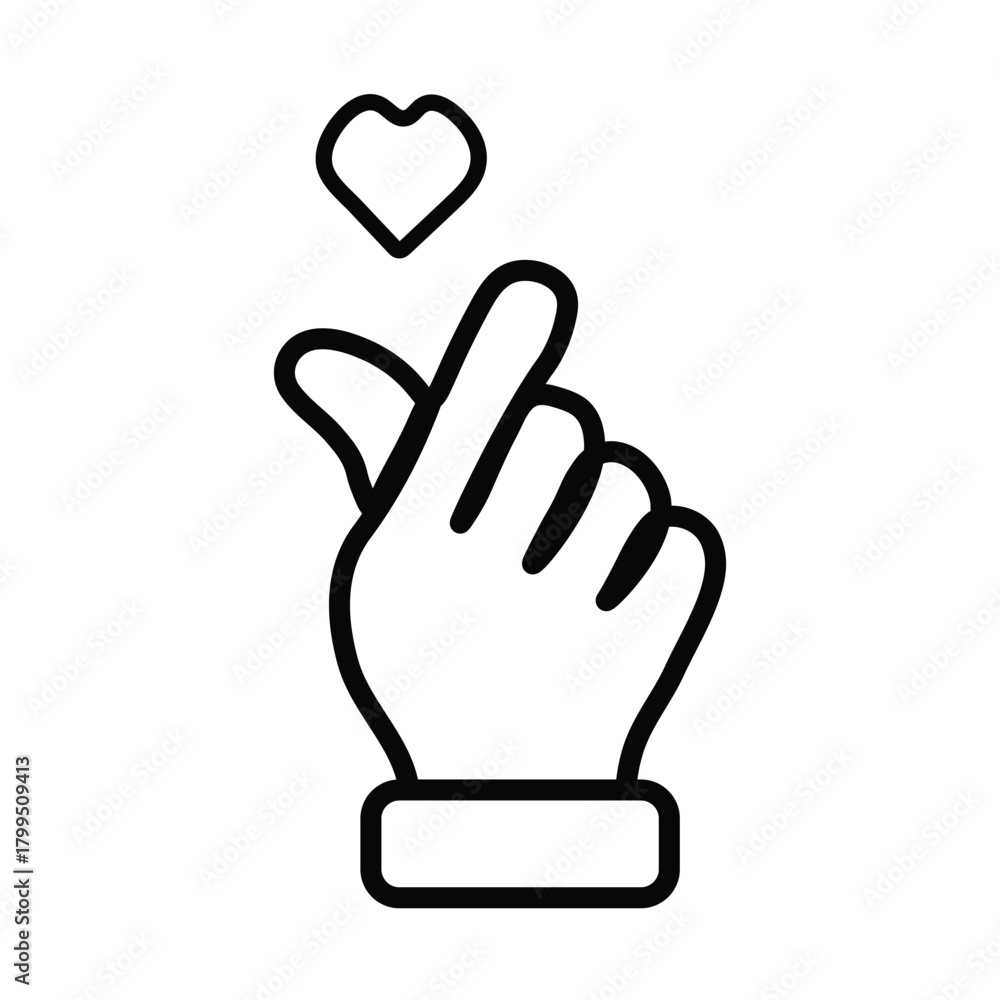 Obraz premium finger heart sign hand gesture showing love and support