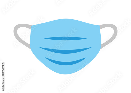 Simple blue face mask design for protect viruses and pollution