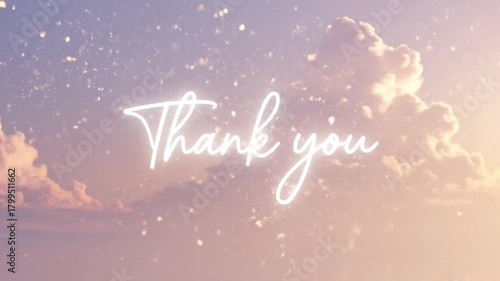 thank you greeting with festive stars and decorations
