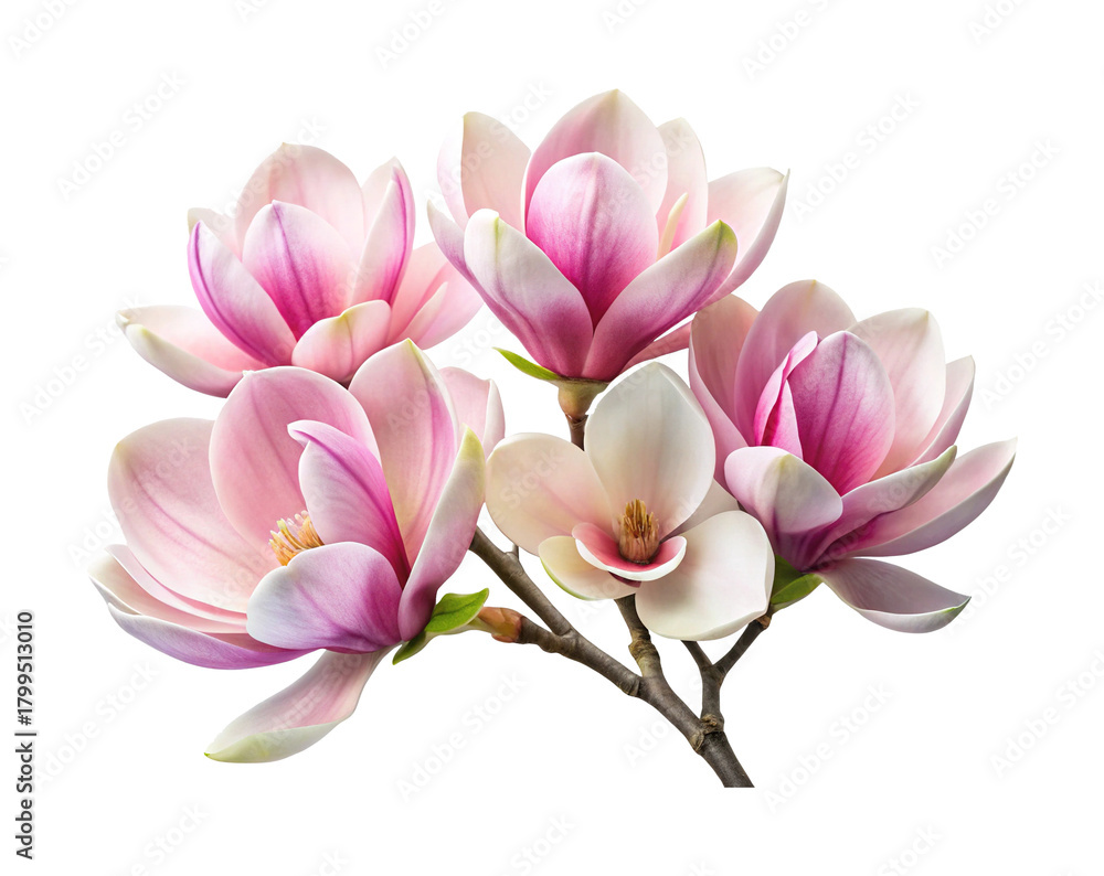 Obraz premium Magnificent Magnolias A Symphony of Pink and White Floral Beauty in Springtime