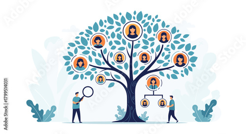 Visualizing a diverse family tree with ancestral connections and genealogical research.