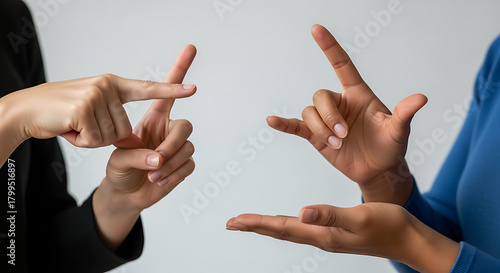 Diverse Women Communicating Through Sign Language Close-Up