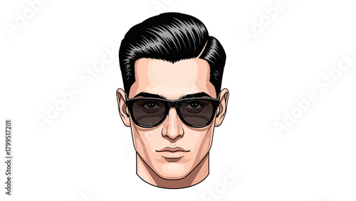 Head and shoulders portrait of a man wearing sunglasses