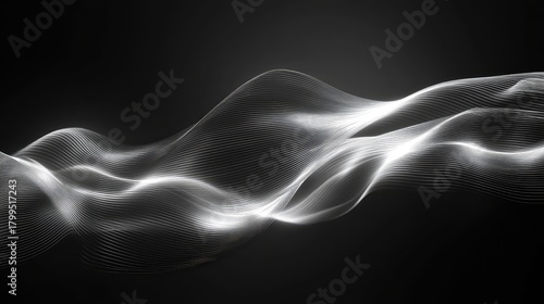 Abstract wave form monochrome digital technology background