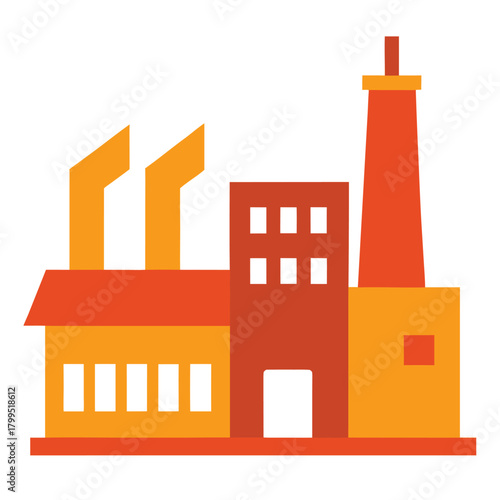 Factory and Workshop Craftsmanship on White Background