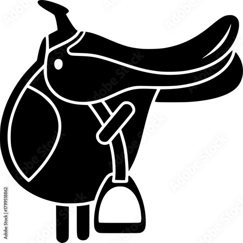 horse saddle glyph flat vector icon
