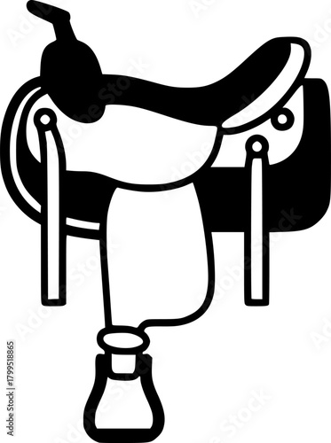 horse saddle glyph flat vector icon
