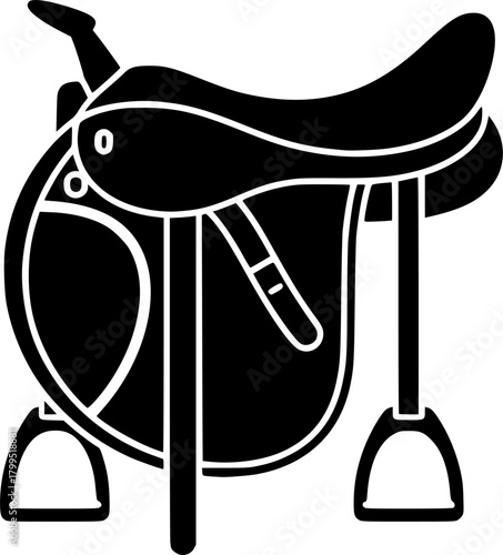 horse saddle glyph flat vector icon
