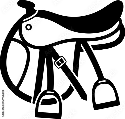 horse saddle glyph flat vector icon
