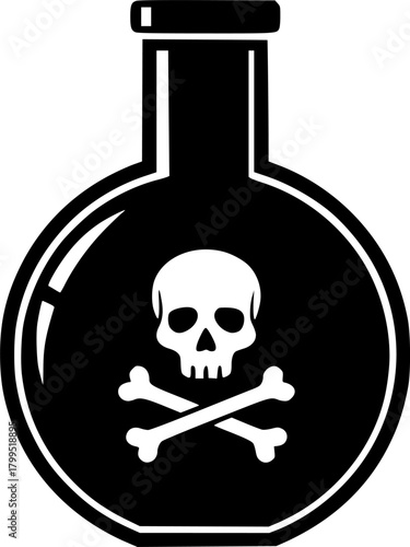 flask poison glyph flat vector icon
