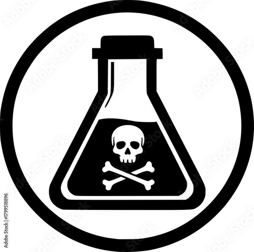 flask poison glyph flat vector icon
