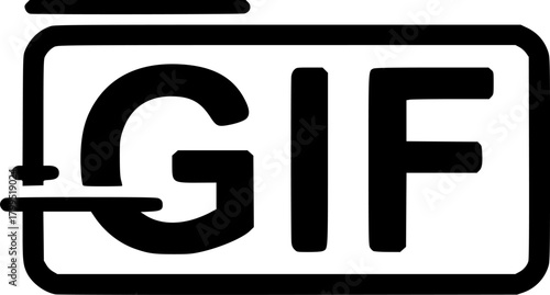gif glyph vector flat icon
