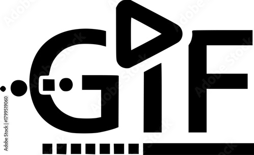 gif glyph vector flat icon
