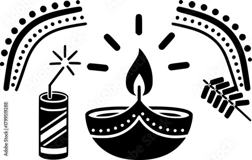 diwali icon flat vector icon
