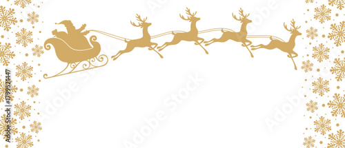 Christmas background with christmas santa claus sled