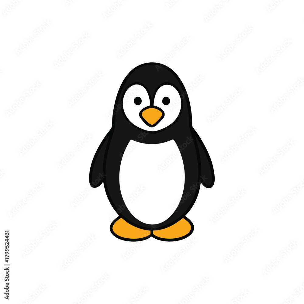 Obraz premium cartoon penguin vector icon on white background