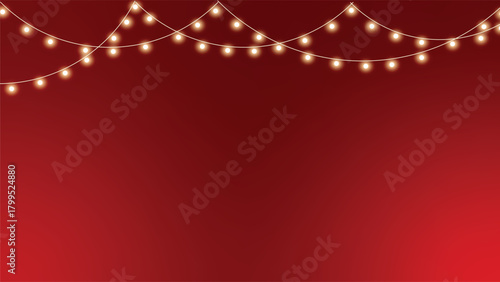 Warm Christmas background with softly glowing hanging lights creating a cozy festive atmosphere