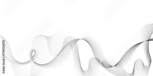 Abstract grey wavy lines Digital frequency track equalizer background. Curved wave smooth stripe seamless pattern. Wave lines created using blend tool. graphic design template banner business wave.	
