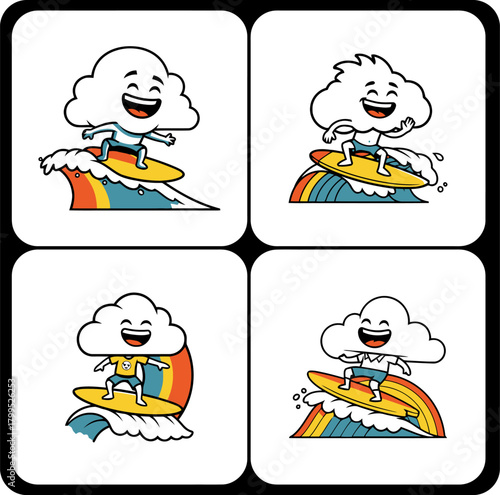 funny cartoon kids playing winter sports in the snow smiling and having fun,  Cute cupcake heroes with capes and masks,  Playful sweet treat mascots in hero style