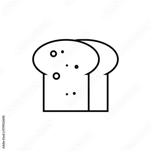 Isolated loaf of bread icon. Vector illustration, doodle style. Baked goods. Can be used in mobile apps, websites, and advertising.