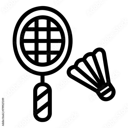 badminton Line Icon