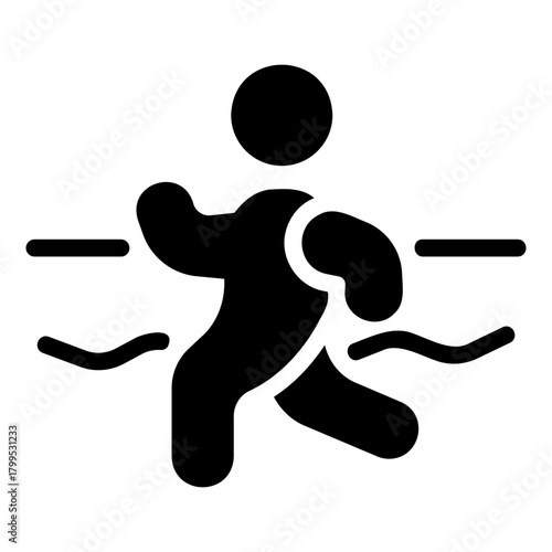 morning run on the beach Solid icon